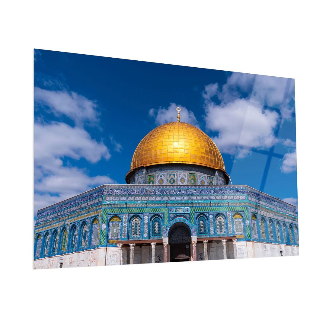 Maryam Islamic Art Dome of the Rock Glass Islamic Wall Art.