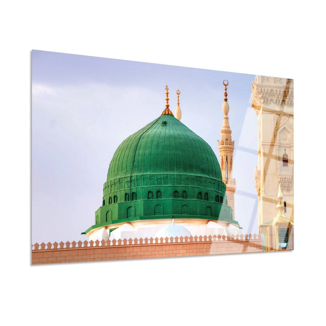 Maryam Islamic Art Al Masjid An Nabawi Glass Islamic Wall Art.