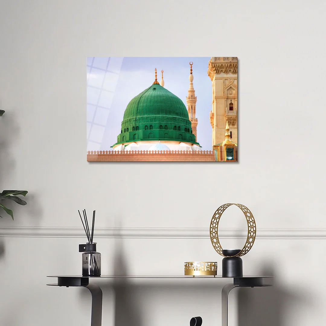 Maryam Islamic Art Al Masjid An Nabawi Glass Islamic Wall Art.