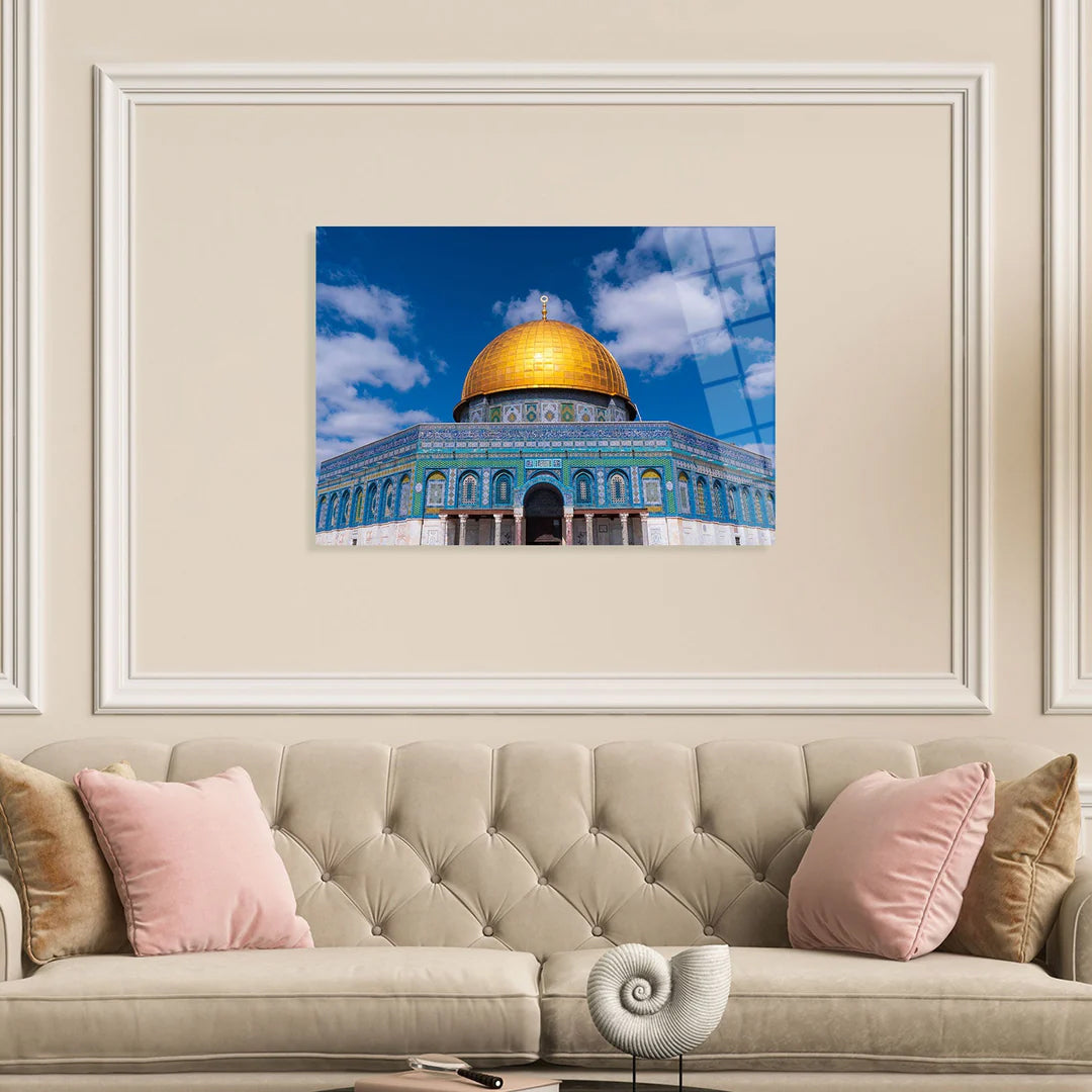 Maryam Islamic Art Dome of the Rock Glass Islamic Wall Art.