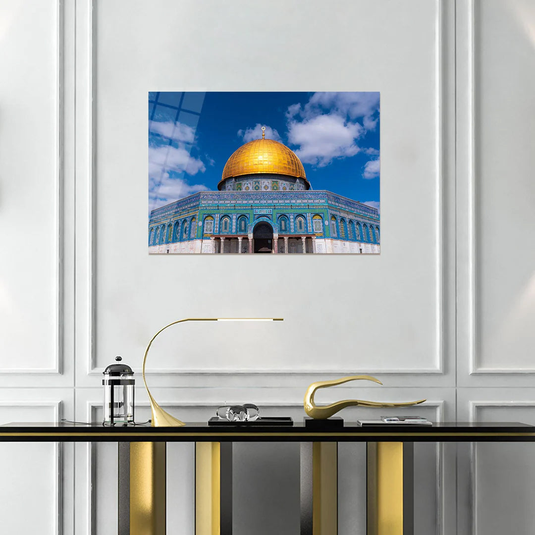 Maryam Islamic Art Dome of the Rock Glass Islamic Wall Art.