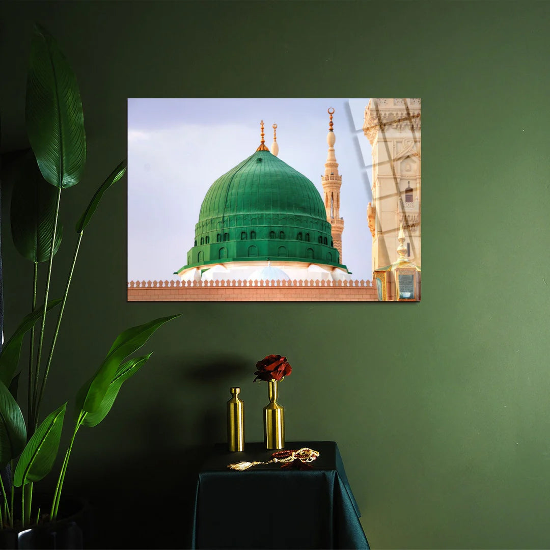Maryam Islamic Art Al Masjid An Nabawi Glass Islamic Wall Art.