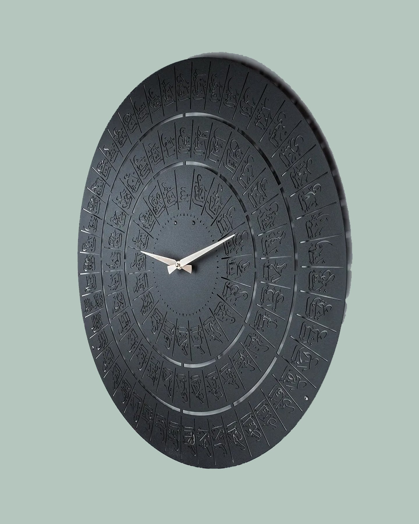 99 NAMES OF ALLAH METAL ISLAMIC WALL CLOCK