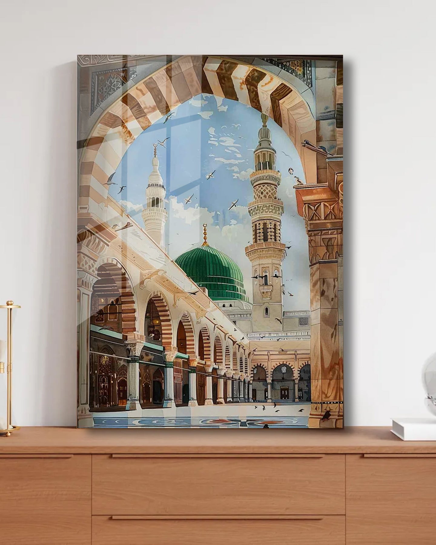 Acrylic Madina (Al-Masjid an-Nabawi) Islamic Wall Art Quran Decor, Arabic Calligraphy, Modern Islam Decoration