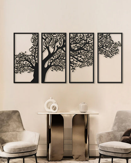 Metal Tree of Surahs (4 Quls) Islamic Wall Art Set of 4