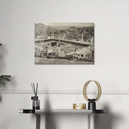 Maryam Islamic Art Old Kaaba Image Glass Wall Art.