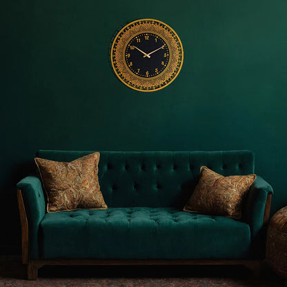Islamic Patterned Metal Wall Clock with Latin Numerals – Modern Arabic Style Home Decor | Size 20" x 20" (60 x 60 cm)