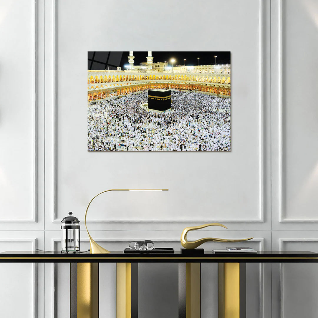 Maryam Islamic Art Kaaba Shareef Glass Wall Art.