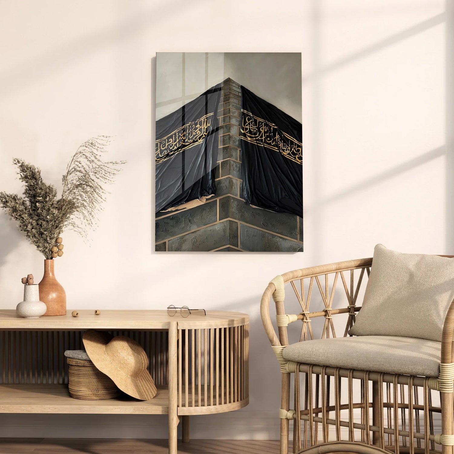 Acrylic Kaaba Islamic Wall Art Quran Decor, Arabic Calligraphy, Modern Islam Decoration