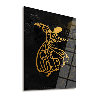 Maryam Islamic Art Whirling Dervish Metal Wall Art (Rumi) Glass Wall Art.
