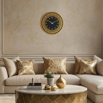 Islamic Patterned Metal Wall Clock with Latin Numerals – Modern Arabic Style Home Decor | Size 20" x 20" (60 x 60 cm)