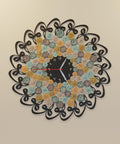 99 Names of Allah & Huwa Metal Islamic Wall Clock | Premiu Steel Islamic Wall Art with Silent Movement