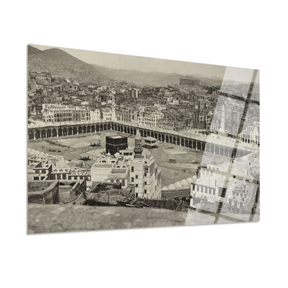 Maryam Islamic Art Old Kaaba Image Glass Wall Art.