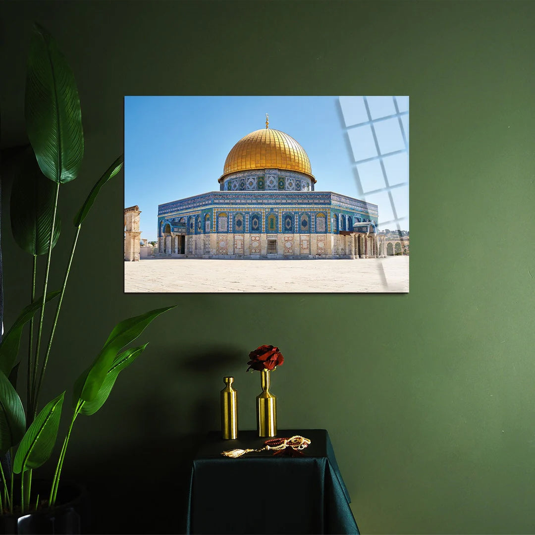 Maryam Islamic Art Al Aqsa Mosque Glass Islamic Wall Art.