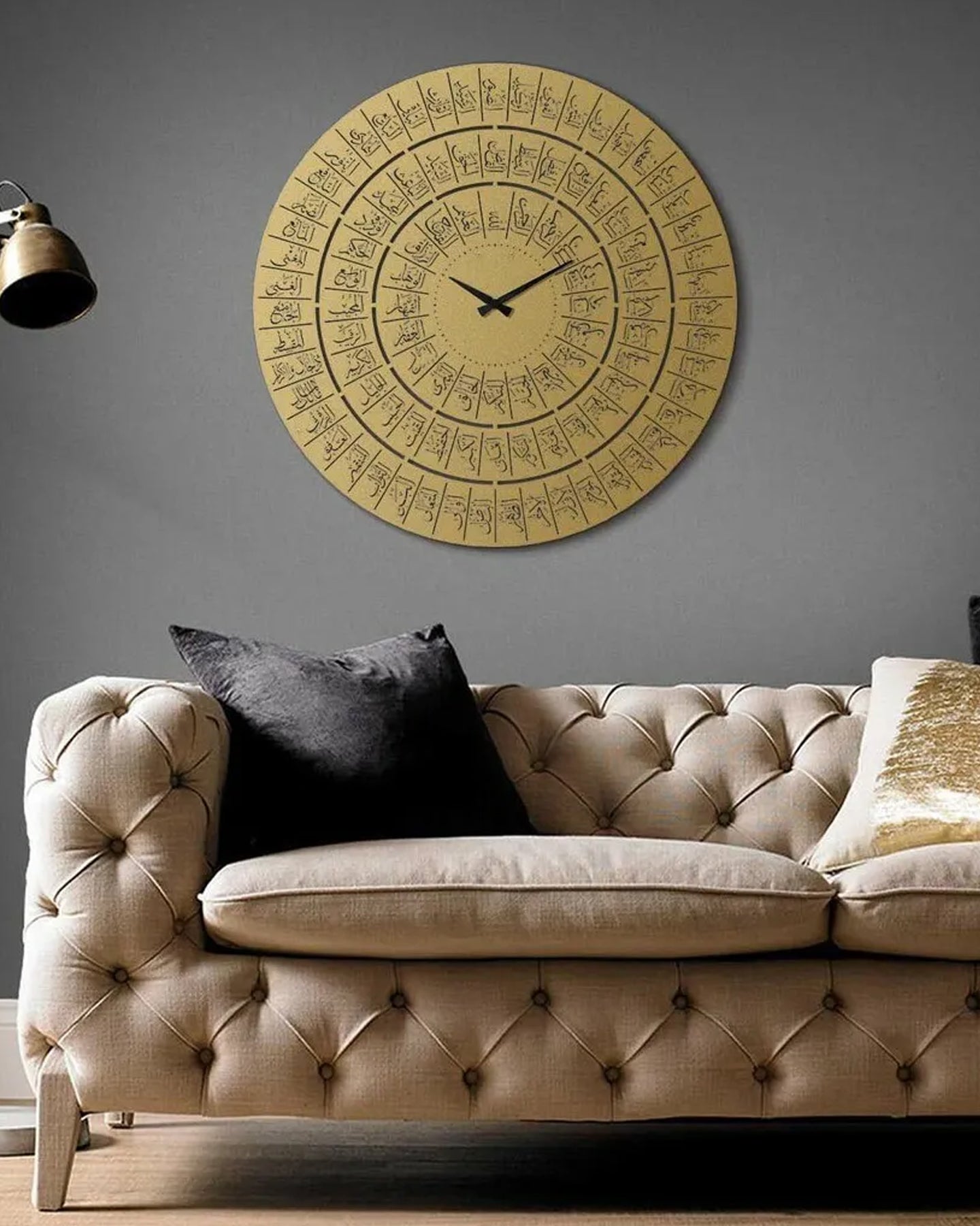 99 NAMES OF ALLAH METAL ISLAMIC WALL CLOCK