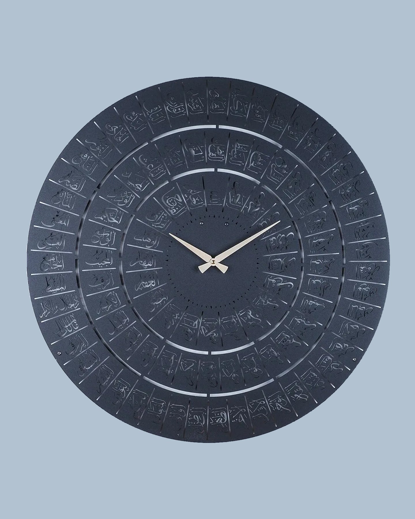 99 NAMES OF ALLAH METAL ISLAMIC WALL CLOCK