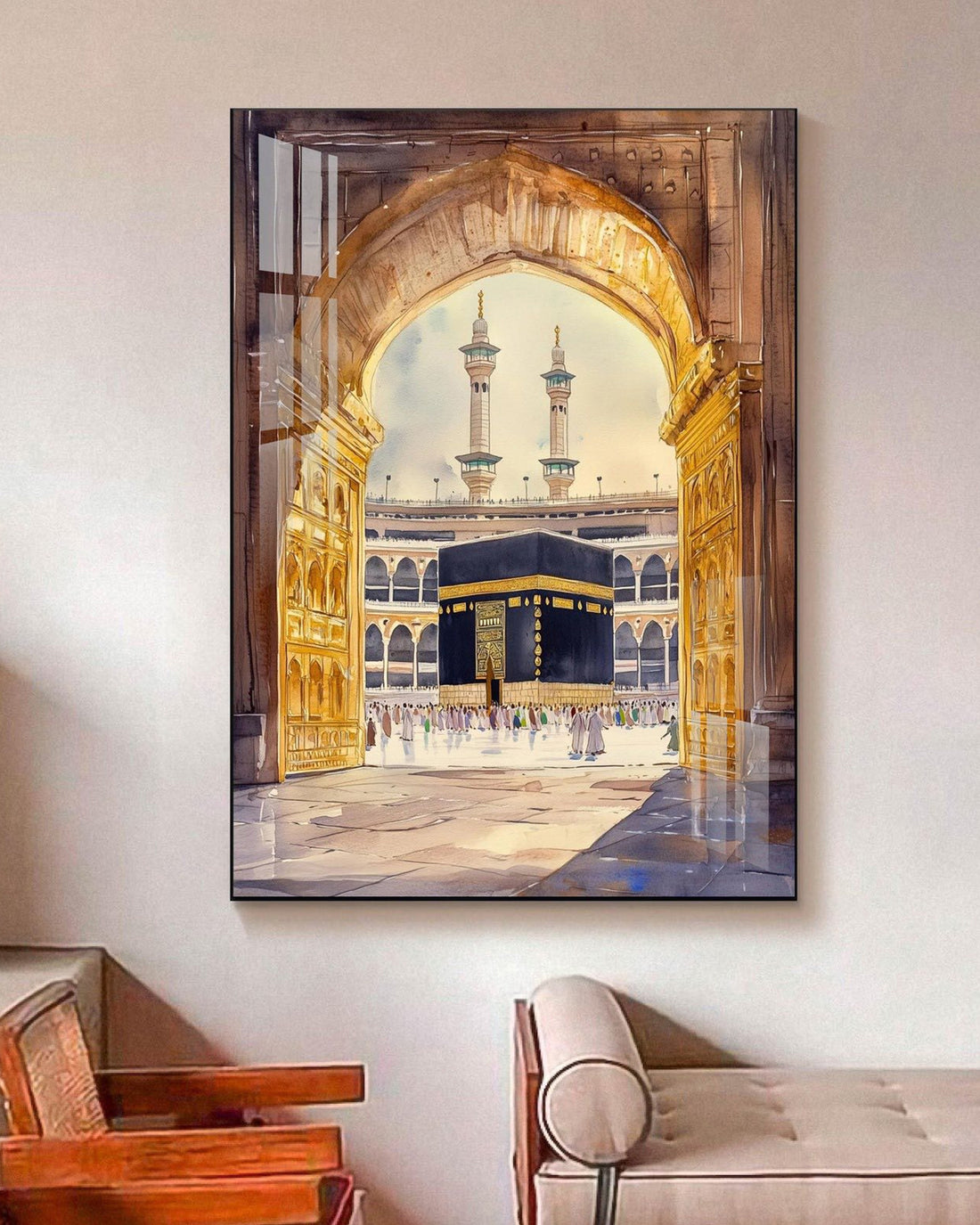 Acrylic Kaaba Islamic Wall Art Quran Decor, Arabic Calligraphy, Modern Islam Decoration, Eid Gifts