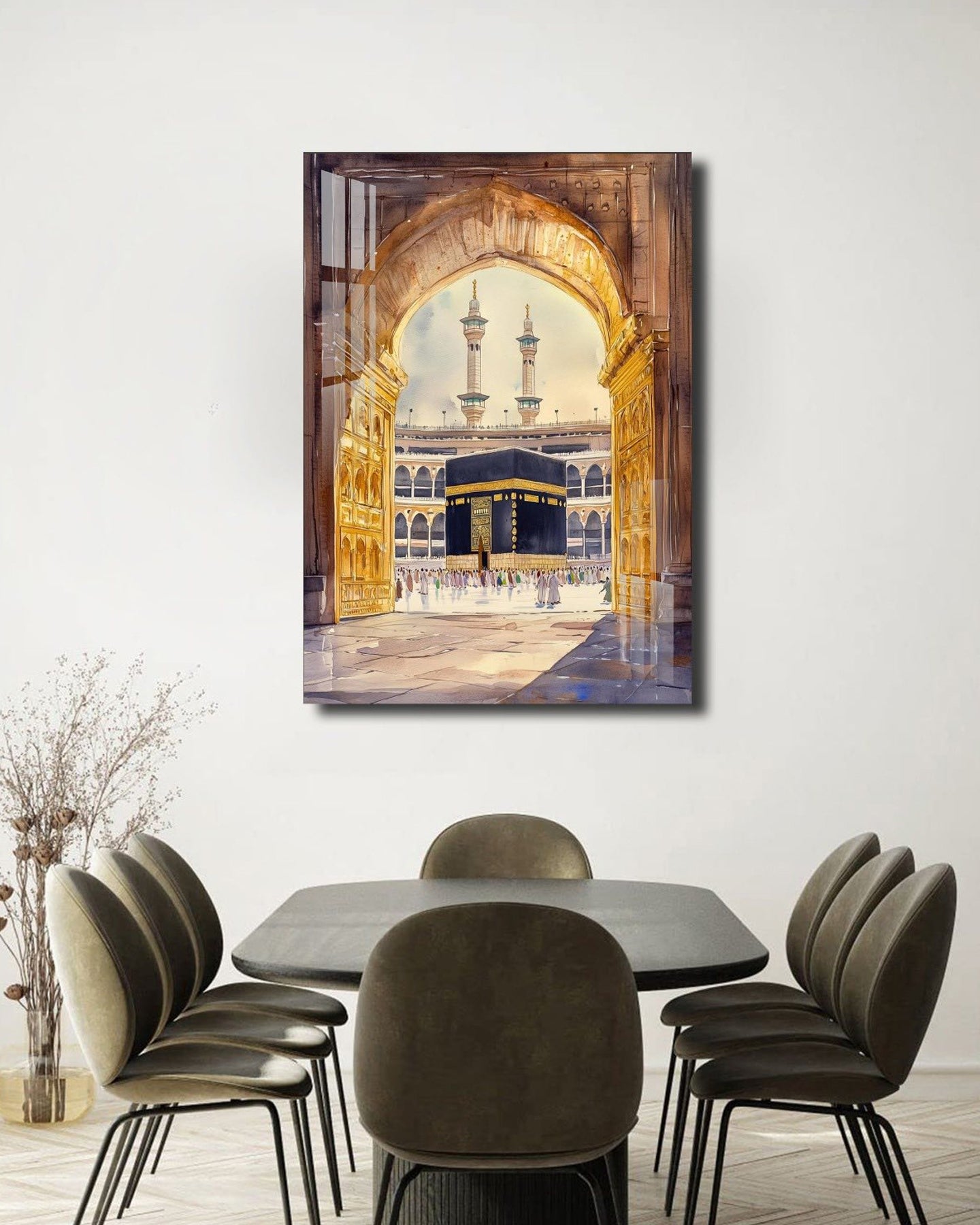 Acrylic Kaaba Islamic Wall Art Quran Decor, Arabic Calligraphy, Modern Islam Decoration, Eid Gifts