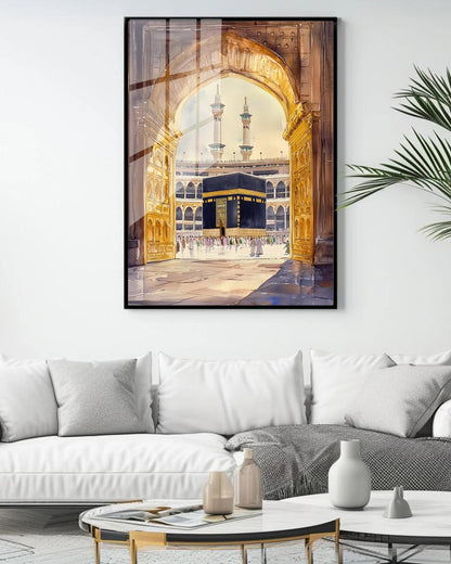 Acrylic Kaaba Islamic Wall Art Quran Decor, Arabic Calligraphy, Modern Islam Decoration, Eid Gifts