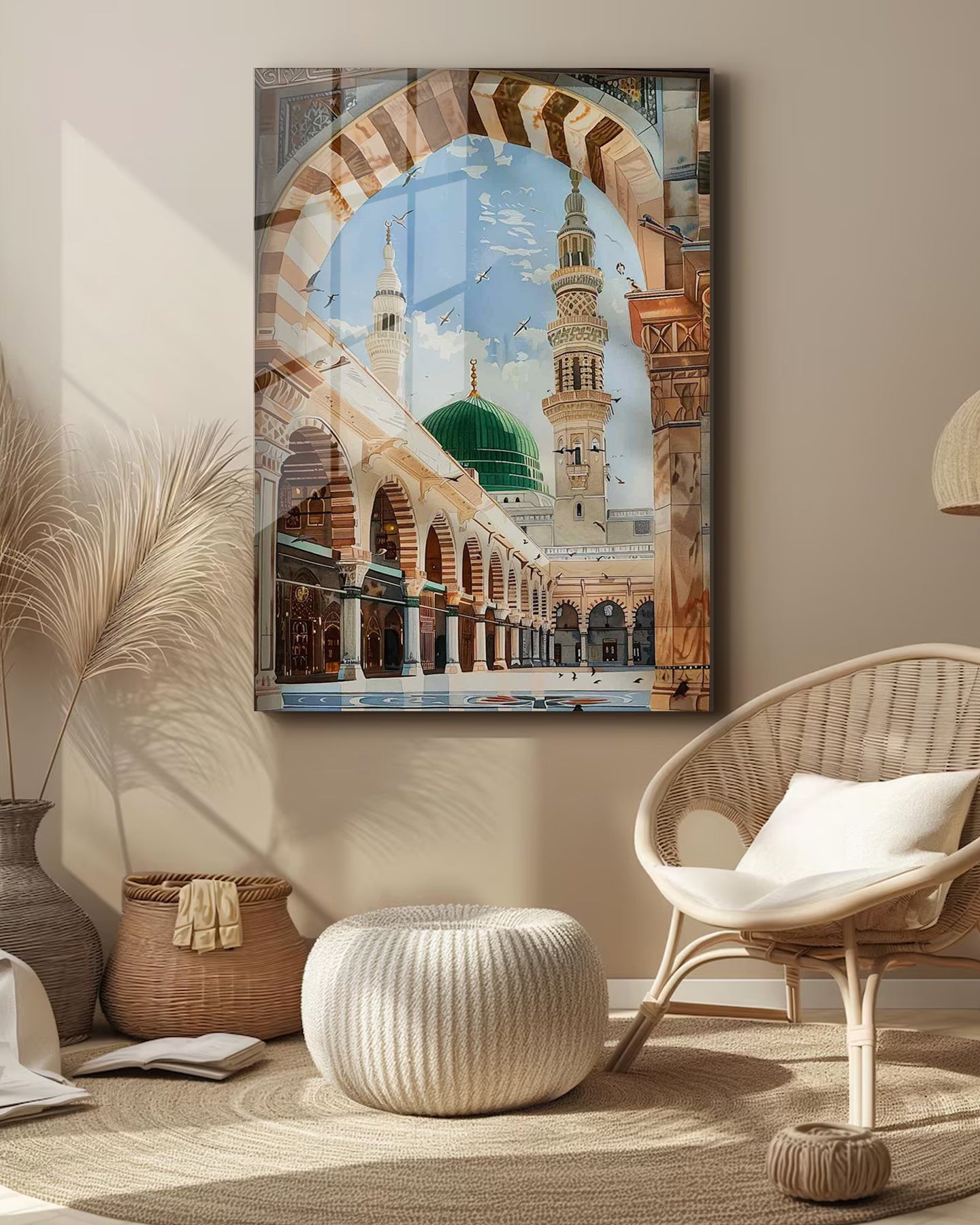 Acrylic Madina (Al-Masjid an-Nabawi) Islamic Wall Art Quran Decor, Arabic Calligraphy, Modern Islam Decoration