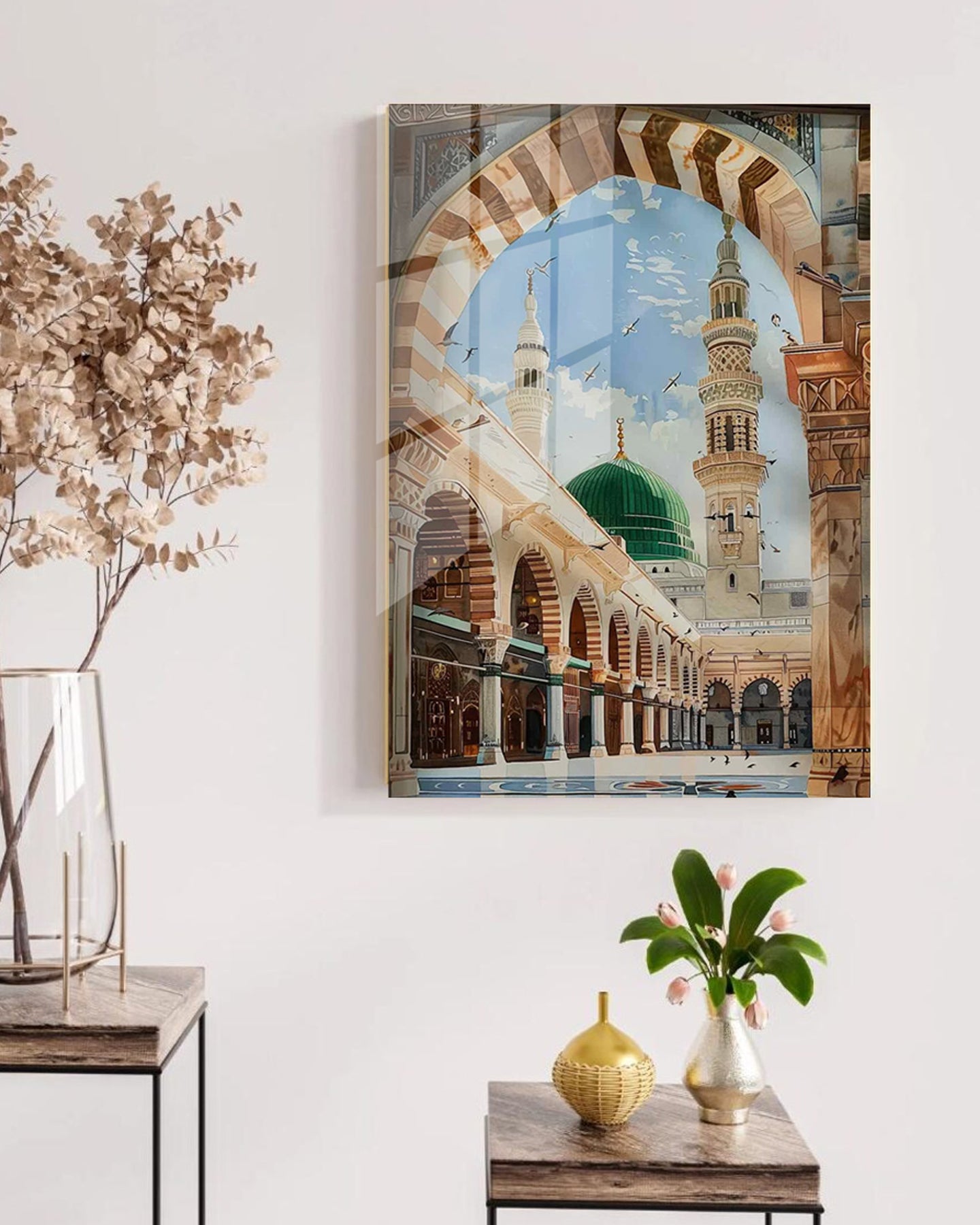 Acrylic Madina (Al-Masjid an-Nabawi) Islamic Wall Art Quran Decor, Arabic Calligraphy, Modern Islam Decoration
