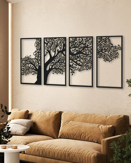 Metal Tree of Surahs (4 Quls) Islamic Wall Art Set of 4