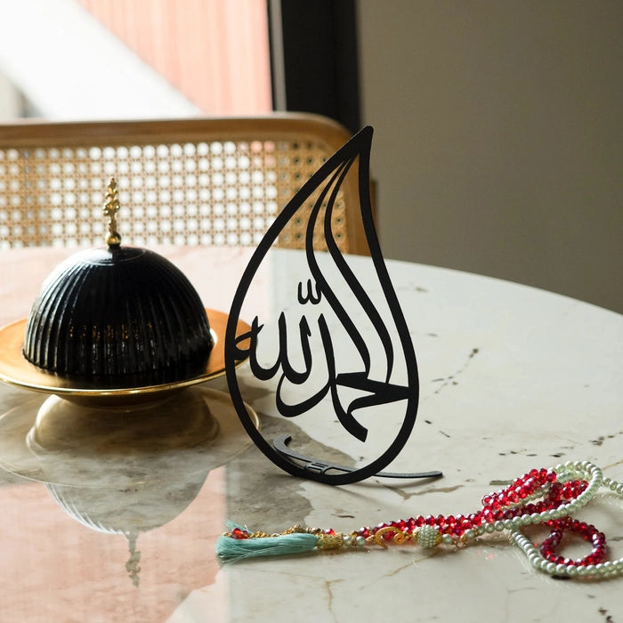 Teardrop Alhamdulillah Metal Tabletop Decor